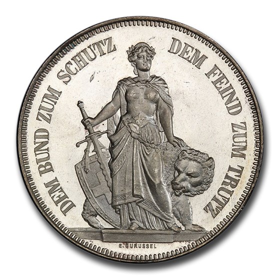 1885 Switzerland Bern Silver 5 Francs MS-66+ NGC (PL) 1885 Switzerland Bern Silver 5 Francs MS-66+ NGC (PL)